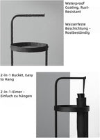 Modern, Minimalist Black Metal Freestanding Umbrella Stand – 2-in-1 Use – Dimensions 22 x 22 x 65 cm