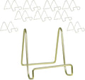 Plate Stands for Display 4 Inch – Brass Gold Metal Display Easel Stand for Decorative Plates, Picture Frames, Books & Photos – Stable Metal Plate Holder Display Stand for Shelf & Tabletop Décor – 10 Pack