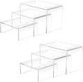Cerpourt 2 Sets Acrylic Display Risers(4",5",6") Product Stand ((4"x5"x6") Clear Risers)