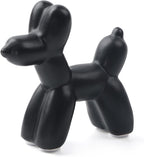 Notakia Cute Ceramics Black Balloon Dog Statue Crafts Living Room Desktop Decorations,Handmade Modern Small Ceramic Animal Statue Ornament Home Decor Accents