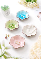 Ice Cracking Leaf Jewelry Dish, Decorative Ring Holder Small Trinket Tray Bowl, Gifts for Daughter Mom Friends, Lake Blue.