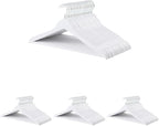 Amazon Basics Durable Wooden Clothes Hangers,White,(Pack of 80)