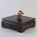 GOLDY&WENDY Vintage Indoor Home Decor Display Stand Square Solid Wood Black Catalpa Vase Plant Teapot Pedestal Base