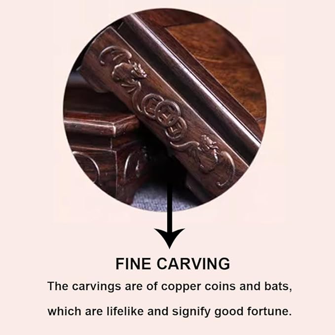 GOLDY&WENDY Square Solid Wood Base Handmade Carved Rosewood Display Stand Vase Teapot Aquarium Lamp Pedestal