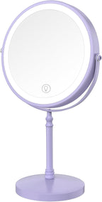 DEIOVWXS Makeup Mirror, 3000mAh Rechargeable Double-Sided Magnifying Vanity Mirror with 3 Colors, 1X/10X, Adjustable Brightness, Gift for Mom, Mothers Day, Women, Wife, Girls, Dorm Room Essential