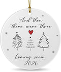 Baby Coming Soon 2026, Baby Announcement Christmas Ornament for New Parents, Expecting Couple, Promoted to Grandparents Gift, Baby Reveal Keepsake Decor (Three Tree)