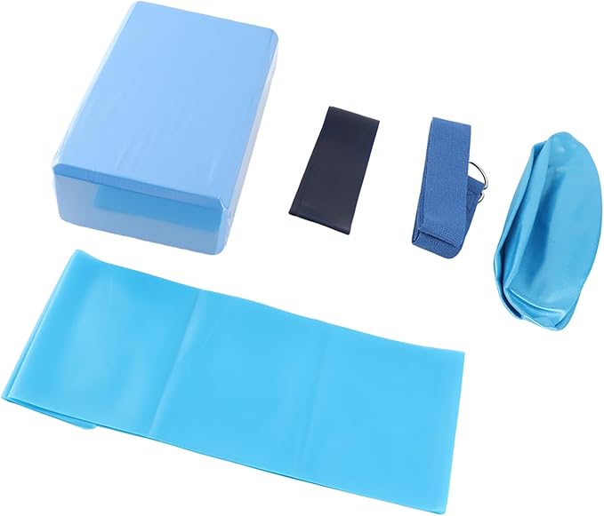 5 in 1 Yoga Set, Yoga Blocks with Stretch Belt, Latex Towel, and Yoga, Complete Workout Kit for Home Gym, Yoga and Pilates Training