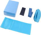 5Pcs Yoga Fitness Set, Yoga Blocks with Stretch Belt, Latex Towel and Resistance Loop, Complete Workout Kit for Home Gym, Includes Yoga Ball for Pilates, Stretching and Strength Tr