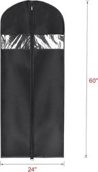 Univivi Garment Bag Suit Bag for Storage and Travel 60 inches, Lightweight Study Full Zipper Washable Suit Cover for Dresses, Suits, Coats, Set of 5
