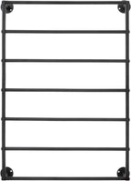 7-tier Wall Mounted Scarf Rack, Scarf Display Rack, Towels Storage Rack, Commercial Hijab Scarf Holder Organizer Space Saving for Retail Stores, Boutiques, Home (Black, 7 Tiers)