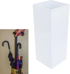 Umbrella Stand, Umbrella Holder for Entryway, Metal Square Umbrella Rack Organizer Freestanding, for Canes Walking Sticks (White)