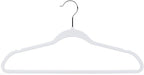 Quality Hangers 50 Pack Non-Velvet Plastic Hangers for Clothes - Heavy Duty Coat Hanger Set - Space-Saving Closet with Chrome Swivel Hook, Functional Non-Flocked Hangers - Cream White