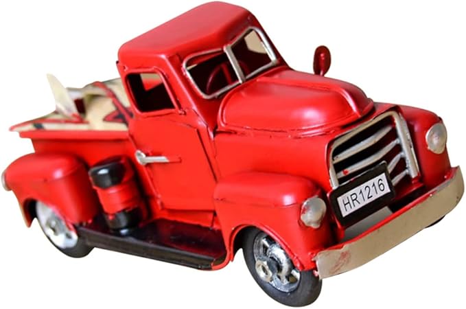 ORFOFE Unique Vintage Car Decor Rolling Metal Toy Model for Room Decor for Dad