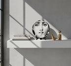 10" Italian-Style Decorative Plate – Modern Face Art Design, Handcrafted Ceramic Platter for Tabletop, Shelf, or Wall Display (Shhh)