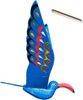 WitnyStore Wooden Bird Mobile 24" Blue Long Red Beak Hand Made Painted Wood Flapping Wing Birds Hanging Ceiling Decor Wind Chimes Handcrafted Art Animal Decorative Collectibles Décor Gifts Souvenirs