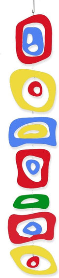 Atomic Mobiles Multi Color Retro-A-GoGo Hanging Art Mobile 9”x48” - Groovy Mid Century Modern Style Home Decoration - Impressive Gift Idea - Home, Office, and Your Work from Home Office Decor!