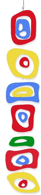 Atomic Mobiles Multi Color Retro-A-GoGo Hanging Art Mobile 9”x48” - Groovy Mid Century Modern Style Home Decoration - Impressive Gift Idea - Home, Office, and Your Work from Home Office Decor!
