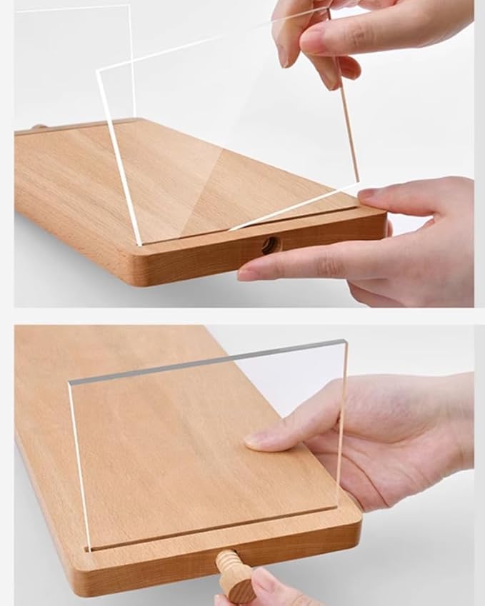 Wood Display Risers, Organizer Stand, Riser Stand for Figures, Cupcake, Perfume and More (Acrylic L 32*15*20.5cm/12.60*5.91*8.07inches)