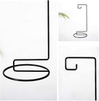 YY YEARCHY Ornament Display Stand Iron Hanging Stand Flower Pot Rack Holder Pothook for Hanging Glass Globe Air Plant Terrarium Witch Ball Home Wedding Christmas Decoration (9.07"x4.13"x4.13", Black)