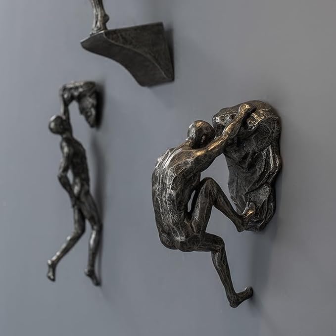 Set of 6 Climbing Men Wall Art Decor Sculpture,Nordic Modern Simplicity Decorative Wall Art, Climbing Man Sculptures,Home & Office Climber Gifts