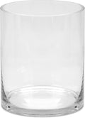 5" Wide 6" High Large Hand Blown Sturdy Clear Cylinder Glass Vase, Centerpiece Flower Vase for Rose, Tulip, Boquets, Hurricane Candle Holder (1, 5"x6")