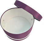Sarah's Hat Boxes Classic Amethyst Hat Box – 21.5" x 11.5" (Dia. x Ht.) Handmade in USA – Odorless Non-Toxic Adhesive, Cording Handle – Premium Storage for Hats & Accessories