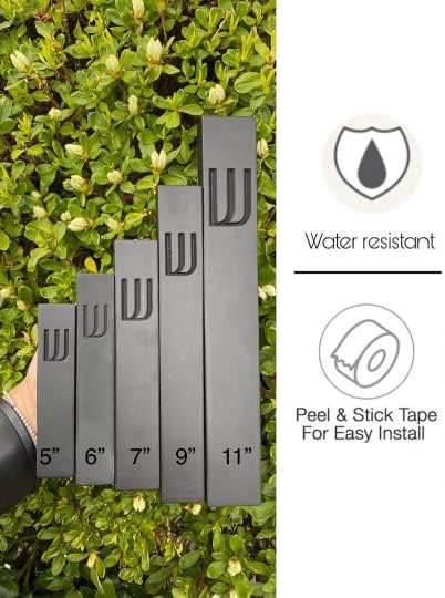 A&S Mezuzot Modern Concrete Mezuzah Case with Scroll, Easy Peel and Stick Mezuza (Black+ Engraved Shin, 6 Inches)