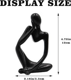 Thinker Statues and Sculptures, Resin Thinker Statue Ornaments, Abstract Style Sculptures, Housewarming Gifts, Housewarming Decorations, Living Room Dining Desk Decorations(Black Right, Small)