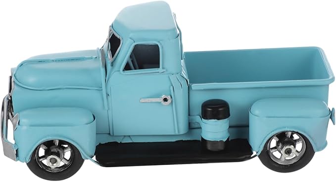 Cabilock Antique Car Model Toy Vintage Iron Pickup Truck Decoration for Home Office Desktop Accent Collectible Vehicle 6.49X2.95X2.75In
