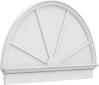 48"W x 30-3/4"H x 2-3/4"P Half Round 4 Spoke Architectural Grade PVC Combination Pediment