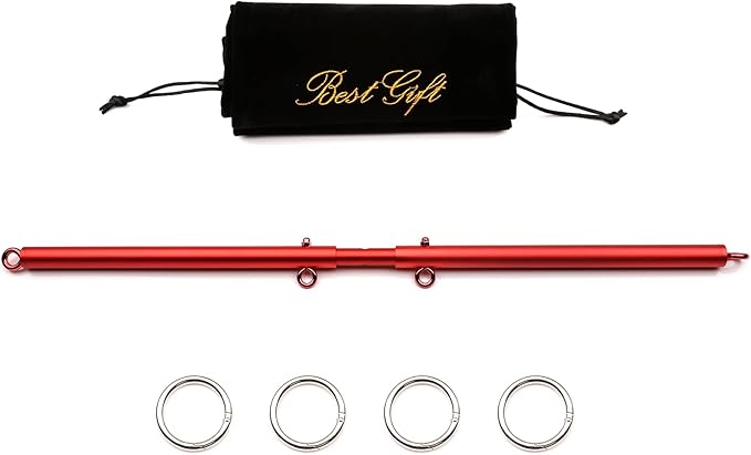 Red Pilates Spreader Bar Kit, Complete Gym Fitness Set & Home Yoga with Exercise Guide and Storage Bag