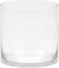 8" Wide 8" Tall Large Hand Blown Sturdy Clear Cylinder Glass Vase, Centerpiece Flower Vase for Rose, Tulip, Boquets, Hurricane Candle Holder (1, 8"x8")