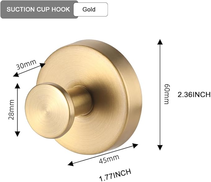 Suction Cup Wreath Hanger，Suction Cup Hooks Hanging 15 Lbs，Waterproof Suction Cup Wreath Holder for Windows, Shower, Wreaths，Smooth Doors (Gold, 4)