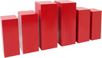 6Pcs Square Display Pedestal Stands Set for Party, Metal Display Stand Plinth Pillars, Cake Stands Pillars for Wedding Birthday Art Decor Risers, 11.8*31.5" (L), 11.02*25.6" (M), 10.24*23.6" (S)