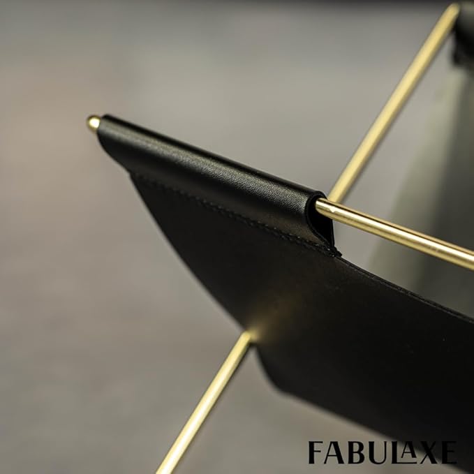 Fabulaxe 9-In Foldable Magazine Rack, Book Basket, Farmhouse Letter Organizer, File Holder ? for Living Rooms and Home Offices - Ideal as Office Desk Accessories, Desk Organizer and Newspaper holder