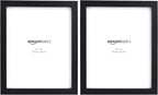 Amazon Basics Rectangular Photo Picture Frame 8" x 10" Pack of 2 & Command Medium Picture Hanging Strips