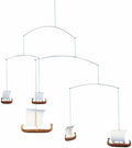 Viking Ships 5 Hanging Mobile - 26 Inches - Teak - Handmade in Denmark by Flensted