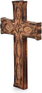 IBLAY Wall Mounted Wall Hanging Wooden Christ Cross Crucifix Catholic Mango Wood Crucifix for Home, Church and Chapel Decoration (Style-1) (10x6 Inch)