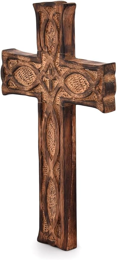 IBLAY Wall Mounted Wall Hanging Wooden Christ Cross Crucifix Catholic Mango Wood Crucifix for Home, Church and Chapel Decoration (Style-1) (10x6 Inch)