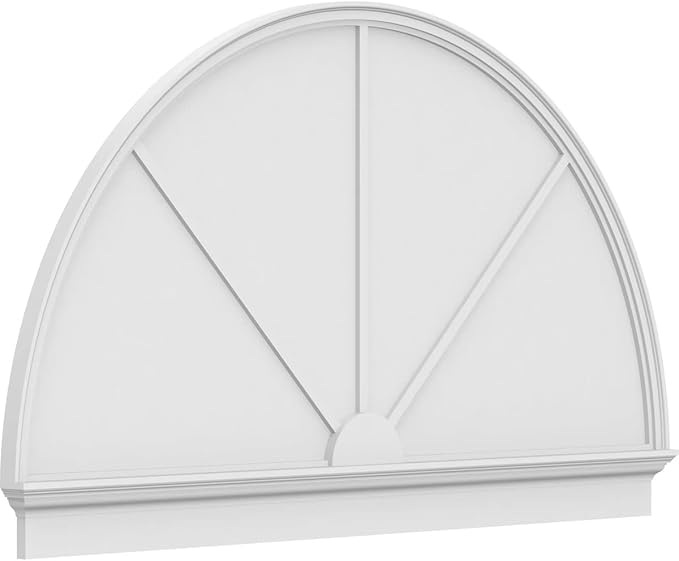 76"W x 44-3/4"H x 2-3/4"P Half Round 3 Spoke Architectural Grade PVC Combination Pediment