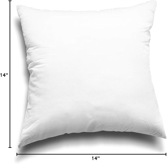 EDOW Throw Pillow Inserts, Set of 4 Lightweight Down Alternative Polyester Pillow, Couch Cushion, Sham Stuffer, Machine Washable. (White, 26x26)