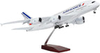 1:160 Scale Diecast Airplane Model with Light, Large Resin Aircraft Replica for Collection & Display, White