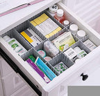 8pcs DIY Plastic Drawer Organizer Adjustable Drawer Dividers for Home Tidy Closet, Socks, Underwear, Office School Supplies, Kitchen Utensil Tools (Grey)