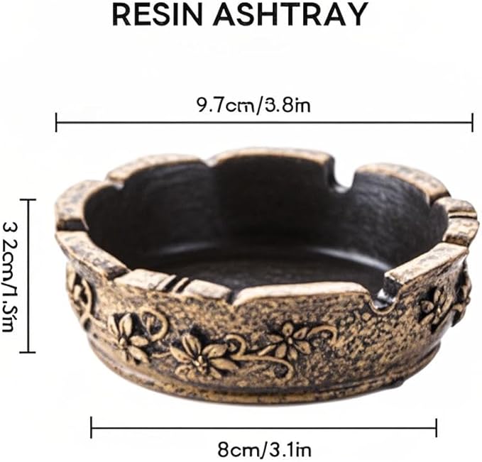 Cigar Ashtray Ash Tray,Cute Ashtray for Outside Patio Outdoor(Vintage,Bronze)