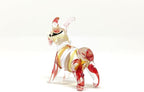 Goat Tiny Figurines Animals Hand Blown Color Glass Art Collectible Gift Home Décor (Amber Red)