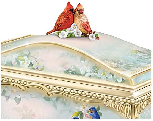The Bradford Exchange Songbird Serenade Music Box, Joe Hautman Cardinal Art, 22K Gold Accents, Porcelain