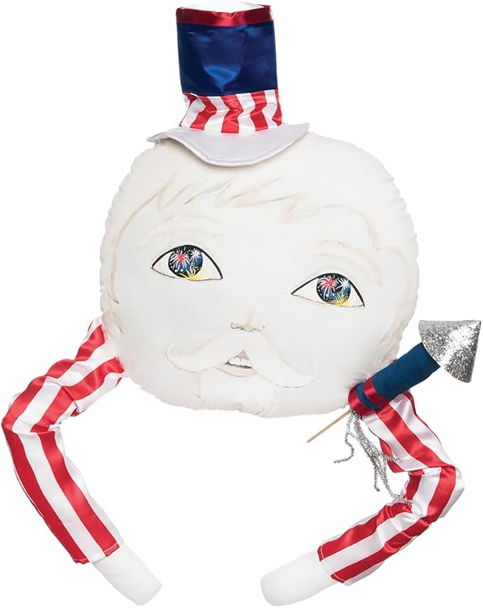 GALLERIE II Sammy Baby Zombinaland Soft Decorative Figurine Doll Pillow 4th of July Patriotic Home Living Room Shelf End Table Couch Sofa Chair Decor Decoration Red