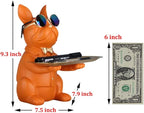 Modern Decor Resin Orange Bulldog Tray Statue Tray Storage Key Holder Candy Jewelry Earrings Tray Suitable for Home Decor Modern Art Dining Table Decor Office Small Object Tray