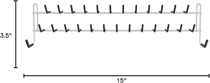 ClosetMaid Epoxy coated steel 8051 Tie and Belt Rack, White, 3.5