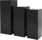 3Pcs Square Display Pedestal Stands Set for Party, Metal Display Stand Plinth Pillars, Cake Stands Pillars for Wedding Birthday Art Decor Risers, 11.8*31.5" (L), 11.02*25.6" (M), 10.24*23.6" (S)